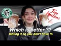 STARBUCKS VS TIM HORTONS: iced caramel macchiato TASTE TEST