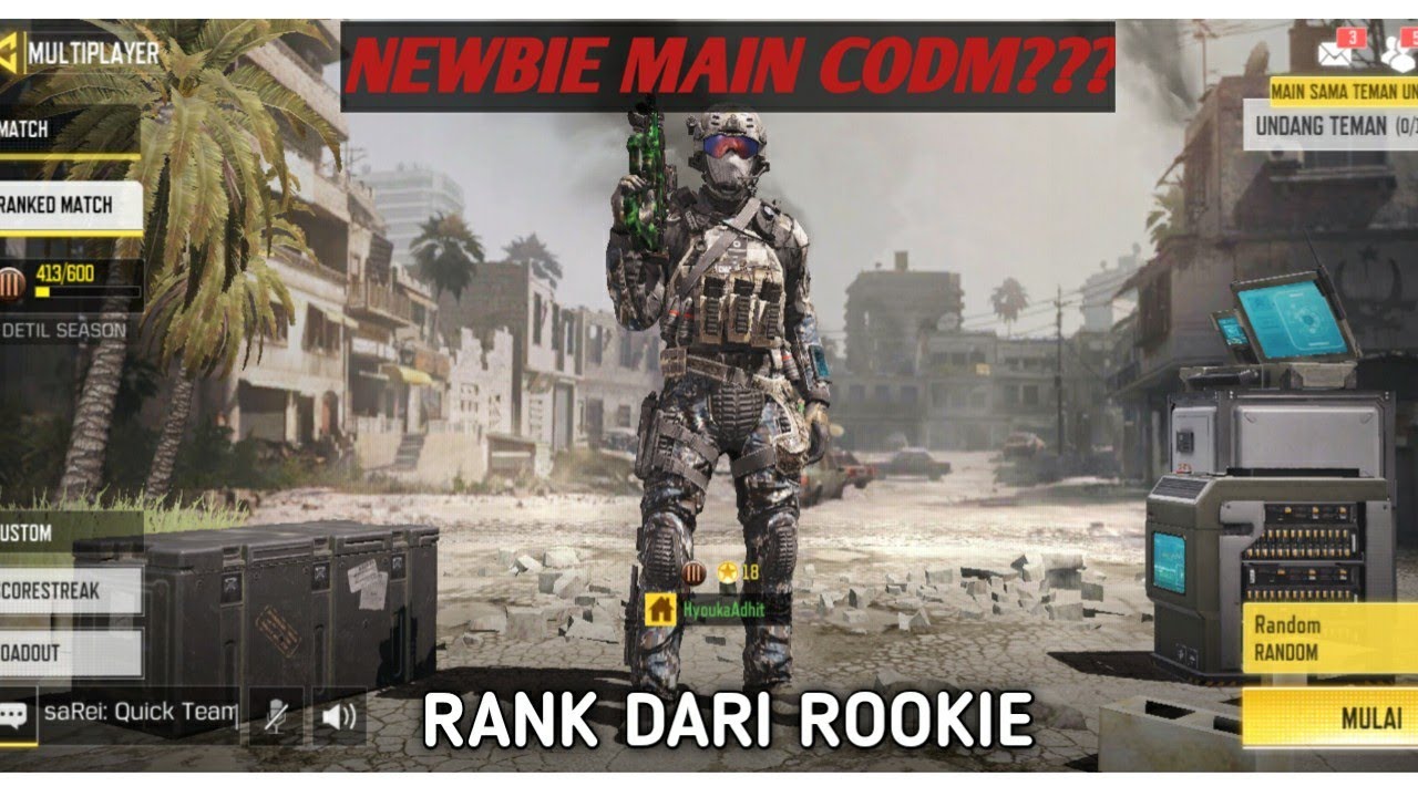 NEWBIE MAIN CODM!!! | RANK DARI ROOKIE PART 1 #CODM - YouTube