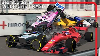 Multi Car Crashes | BeamNG.drive Formula Car | With MOTION BLUR | FR17 F1 MOD | 60FPS