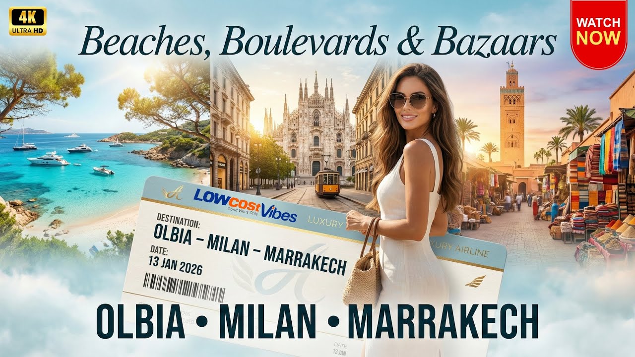Beaches, Boulevards & Bazaars: Olbia, Milan & Marrakech Travel Adventure 🌍 