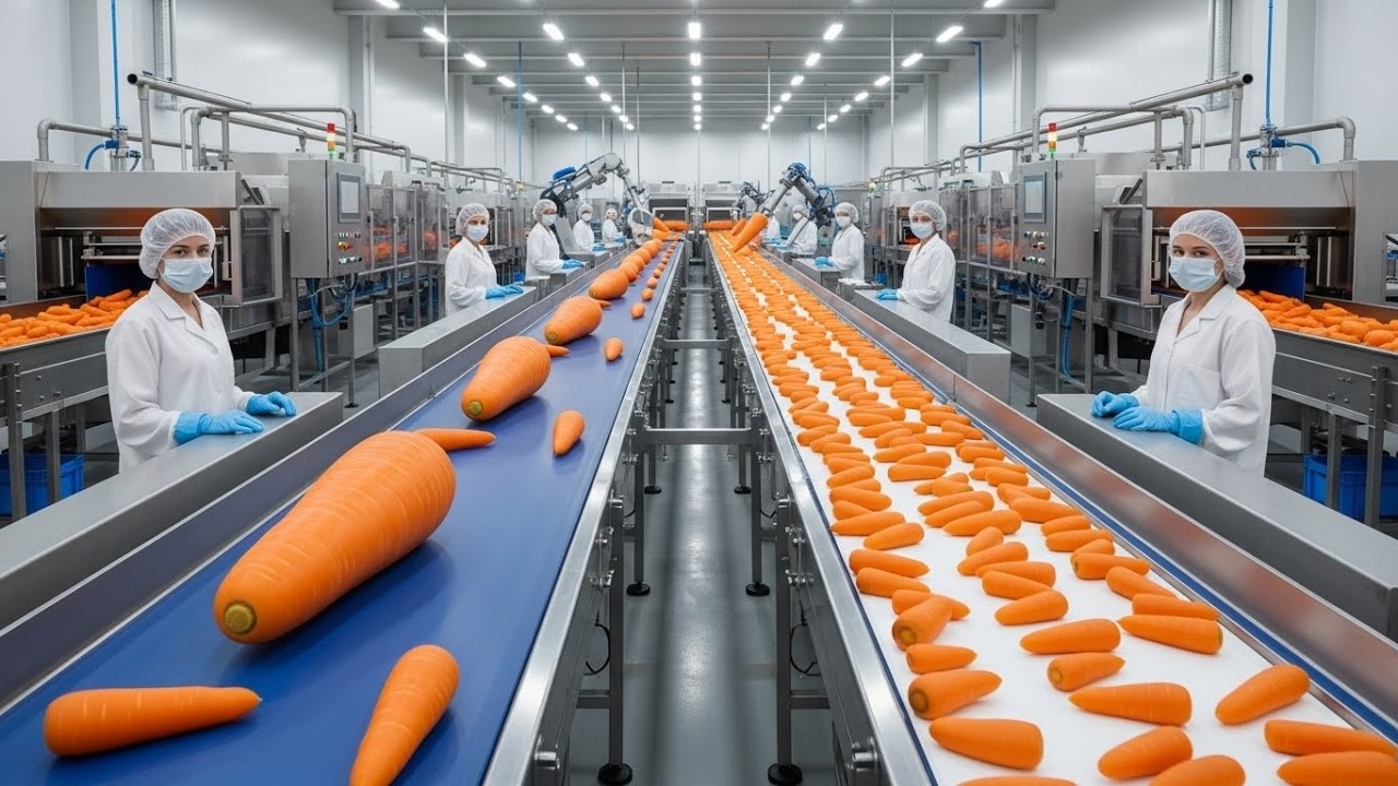 Inside a Modern Carrot Factory: From Fresh Carrots to Ready-to-Eat Baby ...