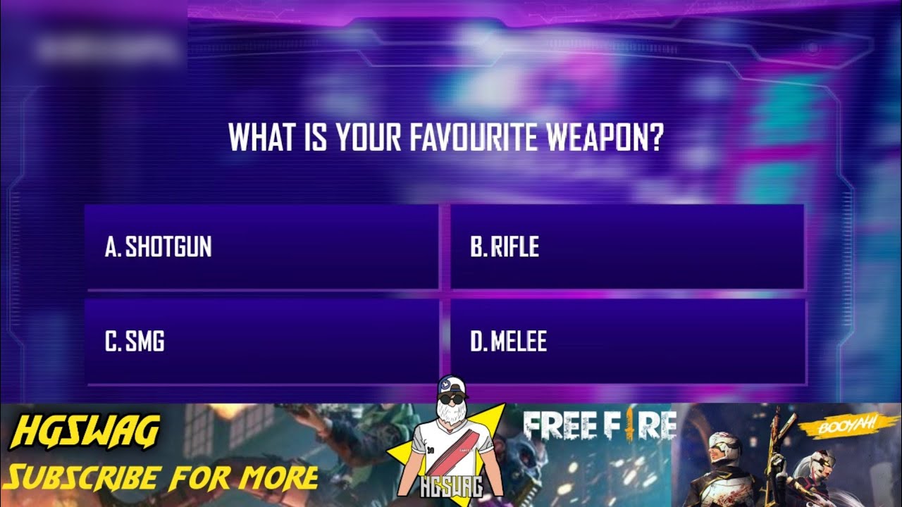 Who are you in Free Fire | Free Fire new quiz | HGSWAG