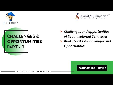 Challenges and Opportunities of Organisational Behaviour- Part 1| eLearning Video