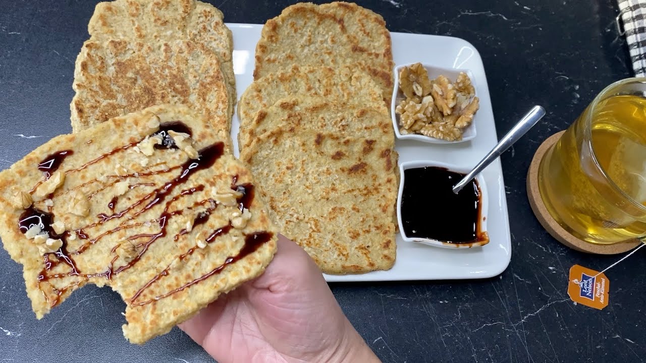 مسمن الشوفان ب 3 مكونات فقط☝️ بدون غلوتين بدون دهون أو خميرة للفطور بأسهل وأسرع طريقة 💯