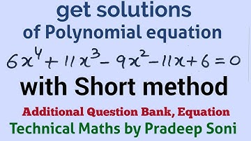 Que.20, Equations, Additional Question Bank, Solution of Polynomial Equation, CA foundation