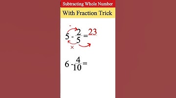 💯🤯 Whole Number Subtract by a Fraction Tricks #shorts #wholenumbers #fraction #tricks #subtraction