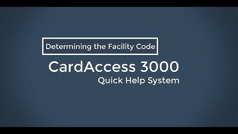 Determining a Facility Code