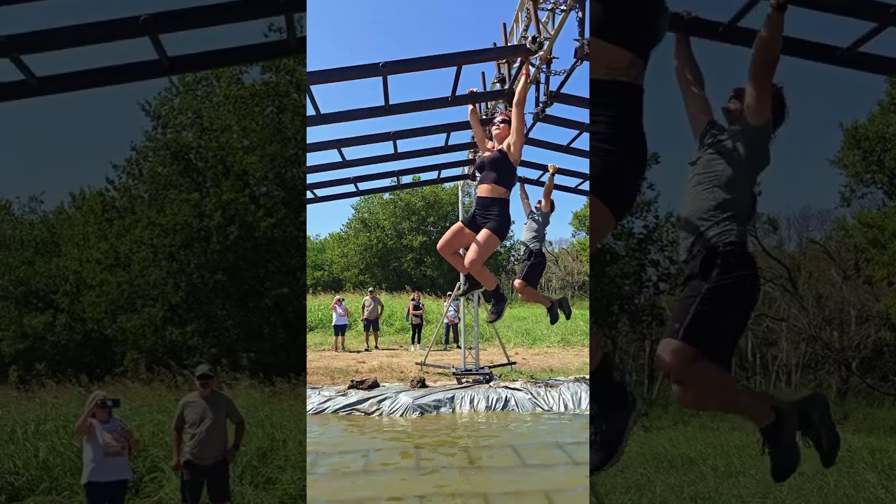 Conquering the Monkey Bars at an Obstacle Course Challenge