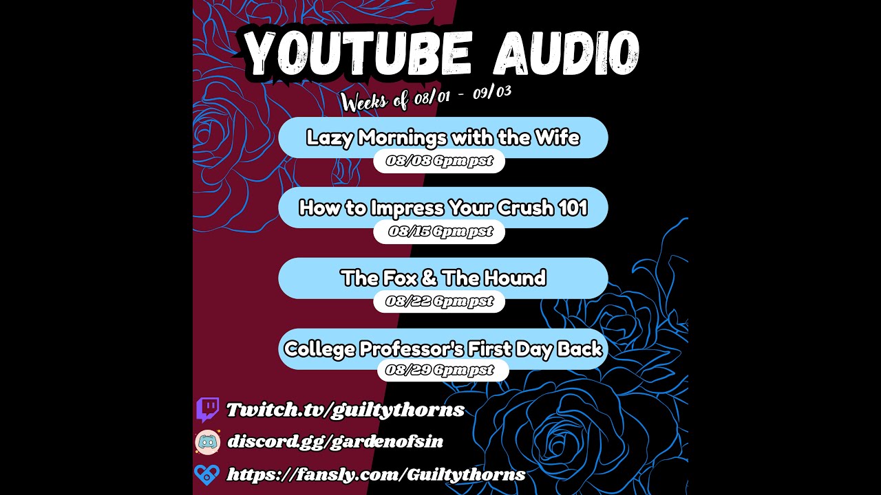 【This Months recorded Schedule】Month of August