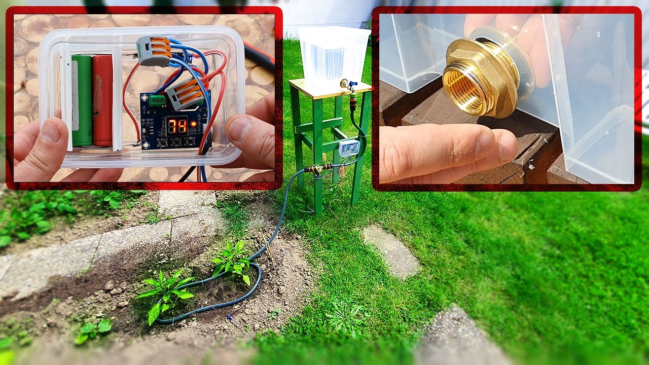 Bewässerungssystem selber bauen Akku 🔋 Behälter oder