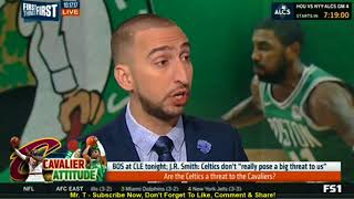 J.R. Smith Downplays Celtics' Threat To Cavs In The East | Oct 17, 2017