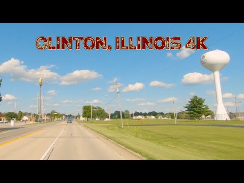 A Typical Small Illinois Prairie Town: Clinton, Illinois 4K.