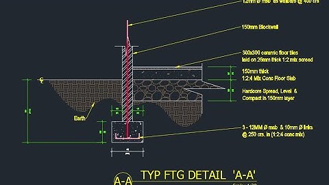 How to Draw a Foundation Sectional Footing Detail in Auto CAD