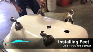 54-Inch Cast-Iron Roll-Top Bathtub Feet Installation