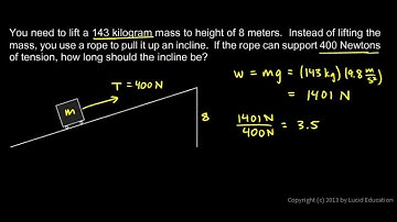 Physical Science 4.3c - Inclines and Mechanical Advantage - Examples