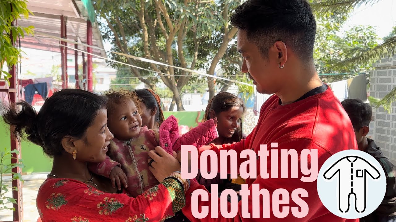 Donating clothes to underprivileged 👼🏼 kids on Lhabab Duchen// India