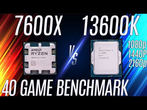 Ryzen 5 7600X vs 13600K - 40 Game Benchmark | 1080p 1440p 4K