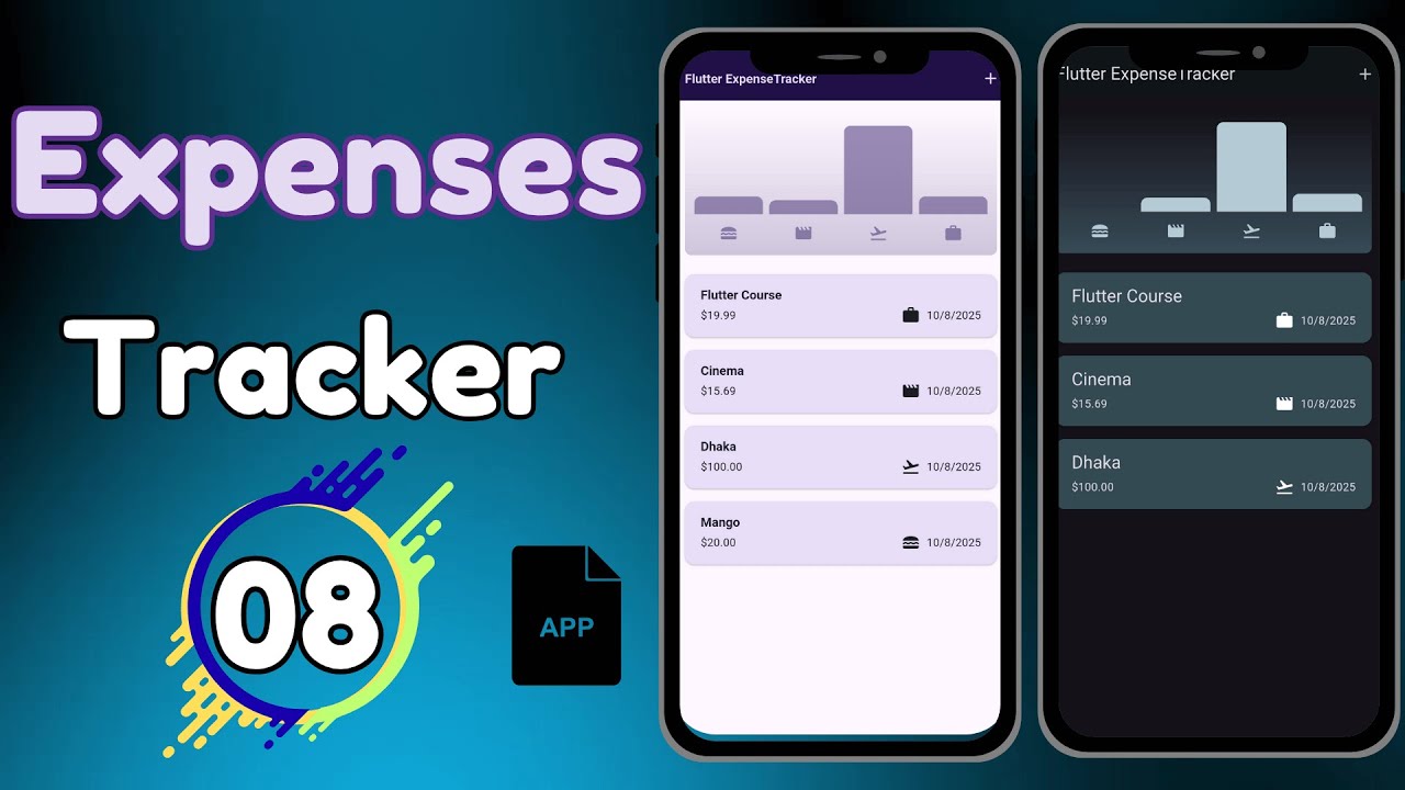Flutter Expense Tracker App | Creating a Custom List Item with the Card & Spacer Widgets