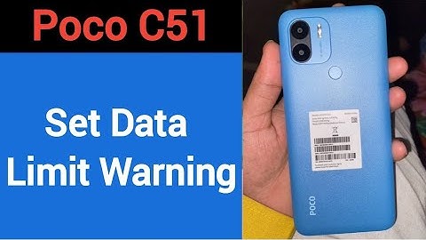 how to set data limit warning, Poco C51 me data limit kaise set karen