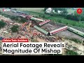 Aerial footage of balasore odisha where the train accident took place reveals magnitude of mishap