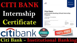 City Bank Internship - Institutional Banking Virtual Internship Certificate -Virtual Banking Program