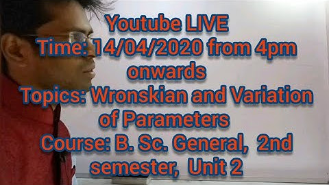 Wronskian and Variation of Parameters