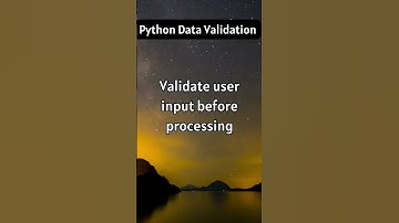 Python Data Validation #python #learning #technical #shorts
