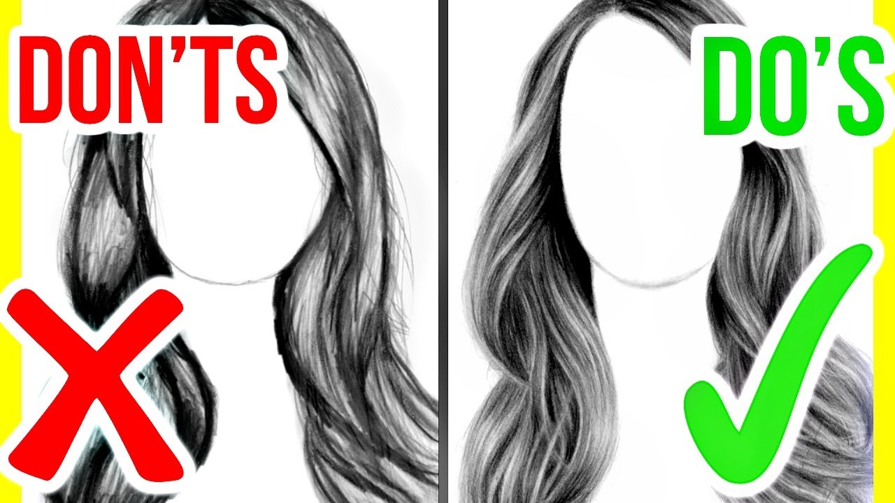 Do S Don Ts How To Draw Realistic Hair Step By Step Drawing Tutorial