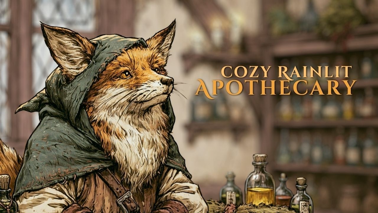 Cozy Celtic Fantasy Music for Reading & Rainy Nights ☔ The Fox Merchant’s Rainlit Apothecary