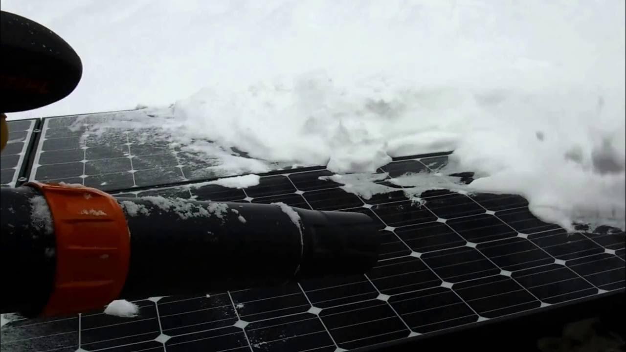 Solar Panel snow removal Stihl 700 YouTube