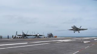 Rare look at U.S.-French joint training aboard USS George H.W. Bush