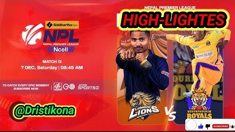 Lumbini Lions VS Sudurpaschim Royal's||NPL FULL-HIGHLIGHT||   🇳🇵 cricket 🏏  #npl  #highlights