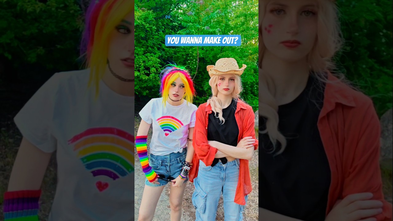 You wanna make out? | Rainbow Dash & Applejack @shinigamisara #cosplay #shorts #mlp