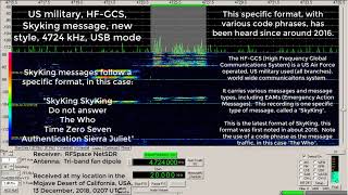 Military station, US HF-GCS, Skyking signal, recent format, 4724 kHz, 13 December, 2018, 0207 UTC