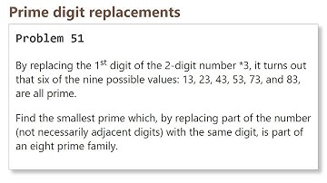 Project Euler: Problem 51 (C/C++)