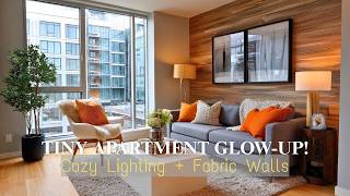 Tiny Apartment Decor Ideas: High-End Lighting & Fabric Wall Transformations screenshot 2