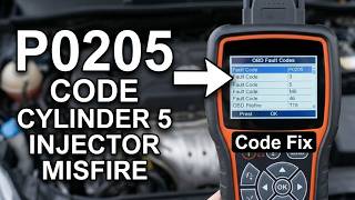 What Is P0205 OBD2 Fault Code - Cylinder 5 Injector Circuit Malfunction Misfire
