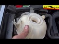 VW Golf 5 change or repair coolant bottle reservoir replace coolant sensor clean