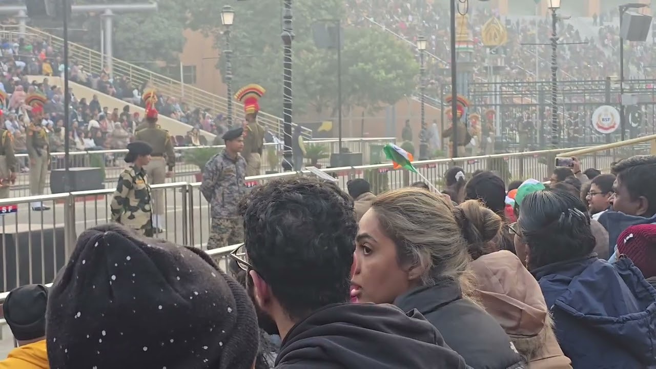 BSF Parade in the Indian side of Attari - Wagha border in full capacity crowd (December 2025)