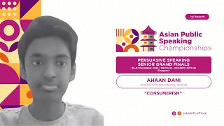 2025 APSC Persuasive Speaking Senior Grand Finals | Ahaan Dani