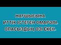 НАҒАШЫСЫНА ИТТІК ІСТЕГЕН ОМАРӘЛІ, ОПАСЫЗДЫҢ ӨЗІ ЕКЕН.