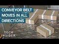 Conveyor belt can move packages in any direction