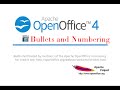 Open Office Writer: Bullets and Numbering