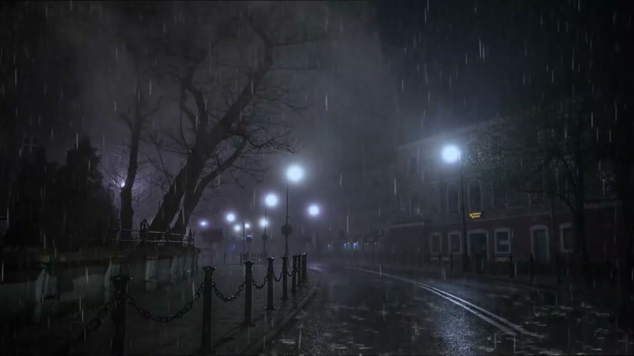City Alley at Night — Soft Rain & Streetlight Ambience | Relax • Study • Sleep