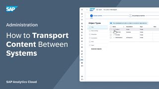 How to Transport Content Between Systems: SAP Analytics Cloud