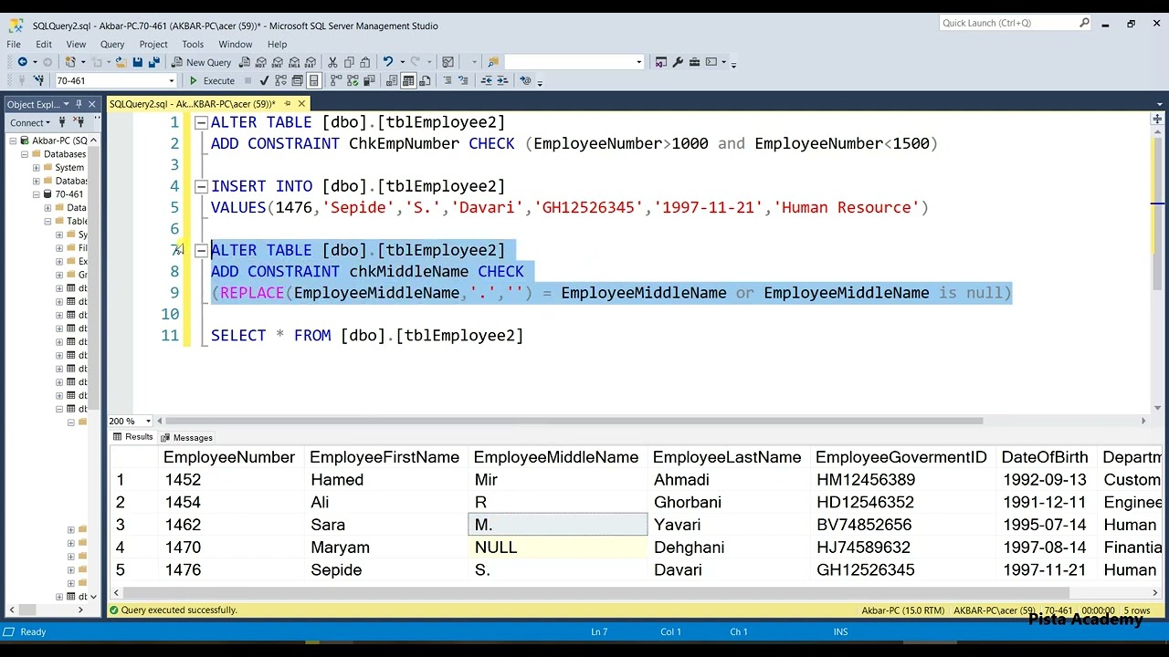 آموزش T-SQL - جلسه بیستم