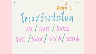 โครงสร้างประโยคในภาษาอังกฤษ ตอนที่ 1 ( SV / SVO / SVOO )