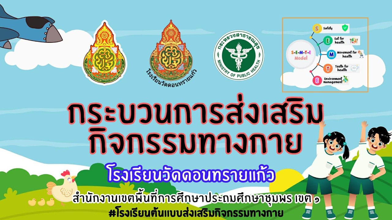 กระบวนการส่งเสริมกิจกรรมทางกายของโรงเรียนวัดดอนทรายแก้ว #โรงเรียนต้นเเบบส่งเสริมกิจกรรมทางกาย