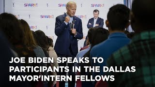 Joe Biden speaks to participants in the Dallas Mayor's Intern Fellows