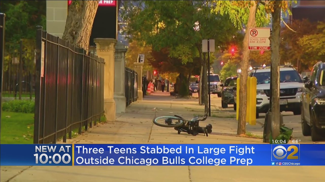 3 Teens Stabbed In Large Fight Outside Chicago Bulls College Prep YouTube